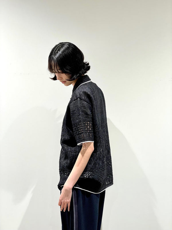SUKASHI EMBOSSED KNIT POLO