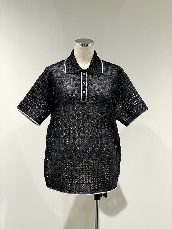 SUKASHI EMBOSSED KNIT POLO