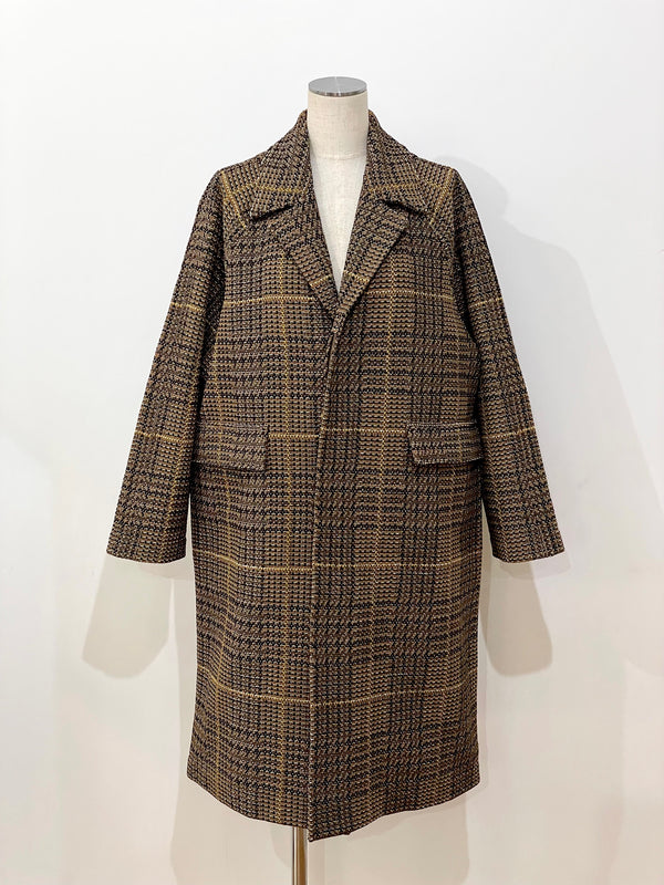 GLEN CHECK TWEED COAT