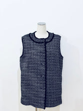 画像をギャラリービューアに読み込む, Tweed crewneck gilet
