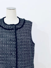 画像をギャラリービューアに読み込む, Tweed crewneck gilet
