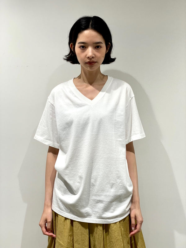 GARMENT DYED SOLID T-SHIRT（Short Sleeve Vneck）
