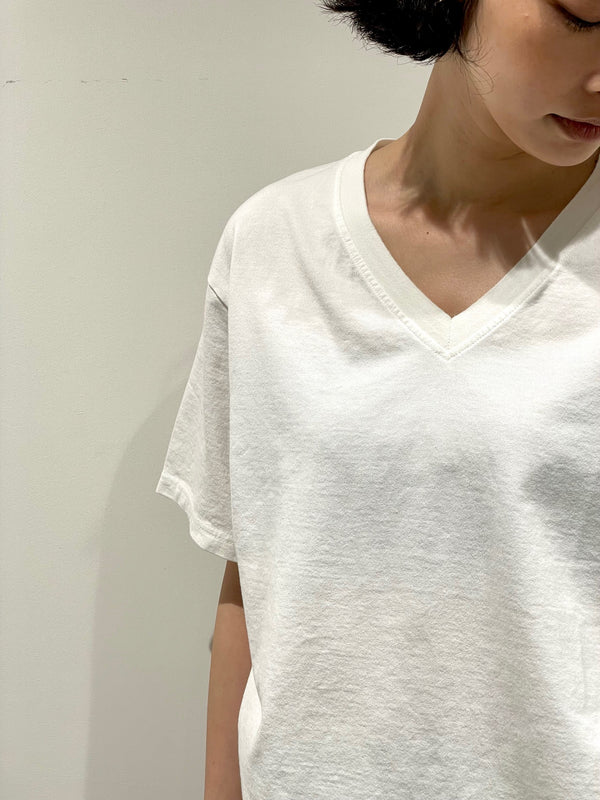 GARMENT DYED SOLID T-SHIRT（Short Sleeve Vneck）