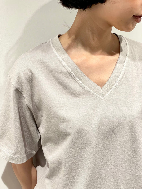 GARMENT DYED SOLID T-SHIRT（Short Sleeve Vneck）