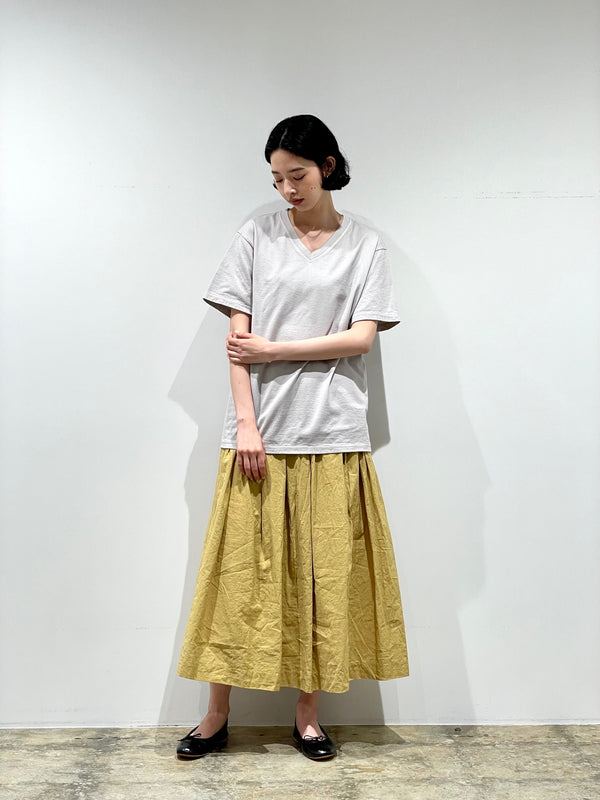 GARMENT DYED SOLID T-SHIRT（Short Sleeve Vneck）