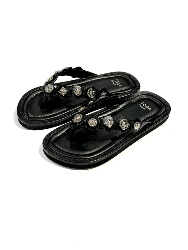 Flower concho thong sandals（WOMENS)