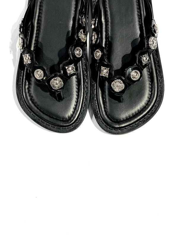 Flower concho thong sandals（WOMENS)