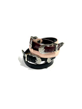 Double buckle leather bangle