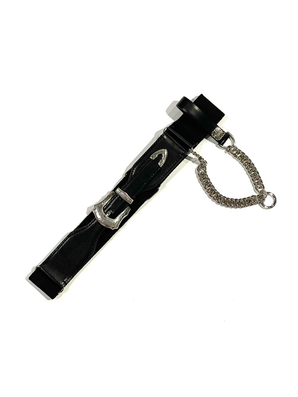 Leather chain belt