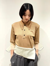 Glossy rib polo shirt
