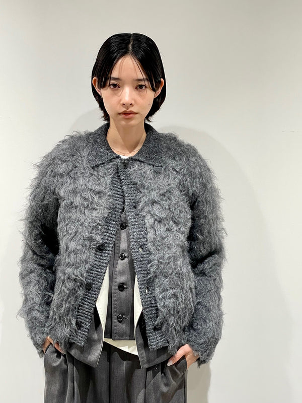 Shaggy knit cardigan
