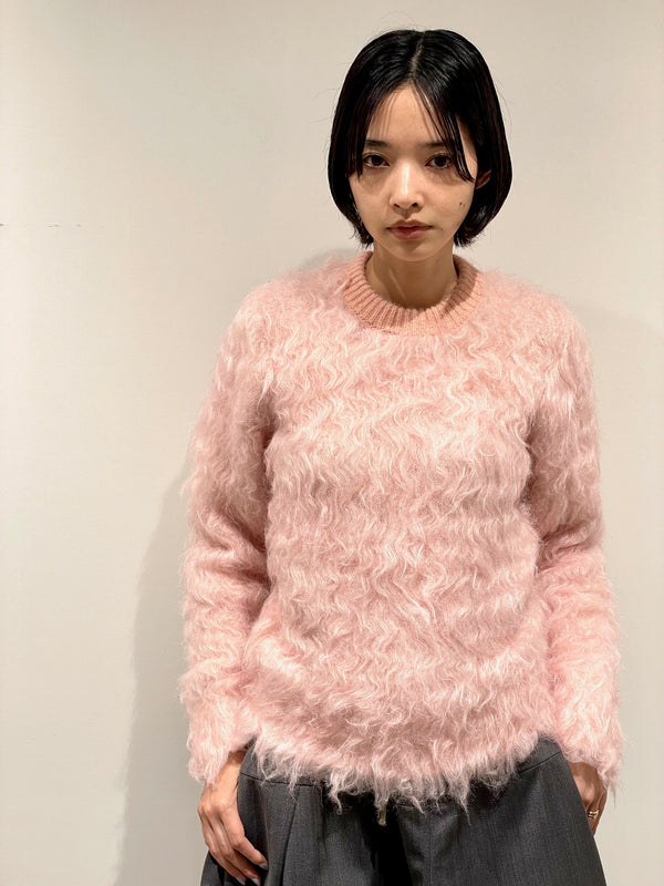 Shaggy knit pullover
