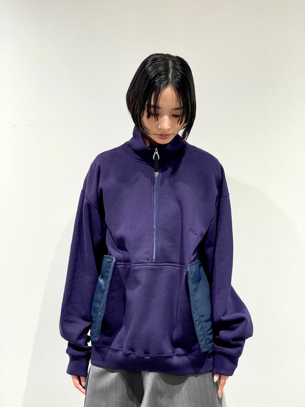 Cotton half-zip pullover
