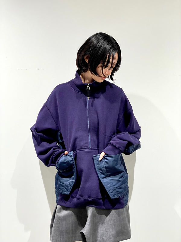 Cotton half-zip pullover