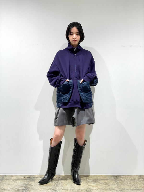 Cotton half-zip pullover