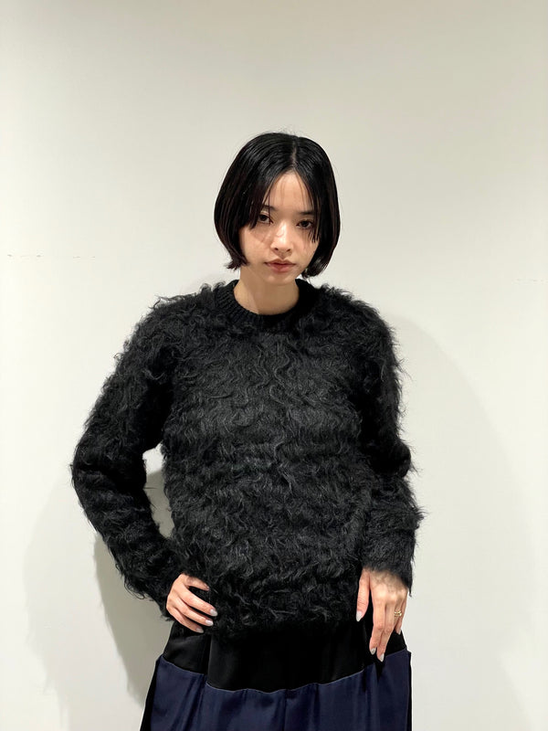 Shaggy knit pullover