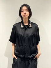 Satin fringe shirt