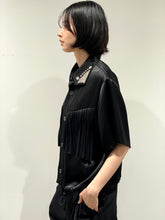 Satin fringe shirt