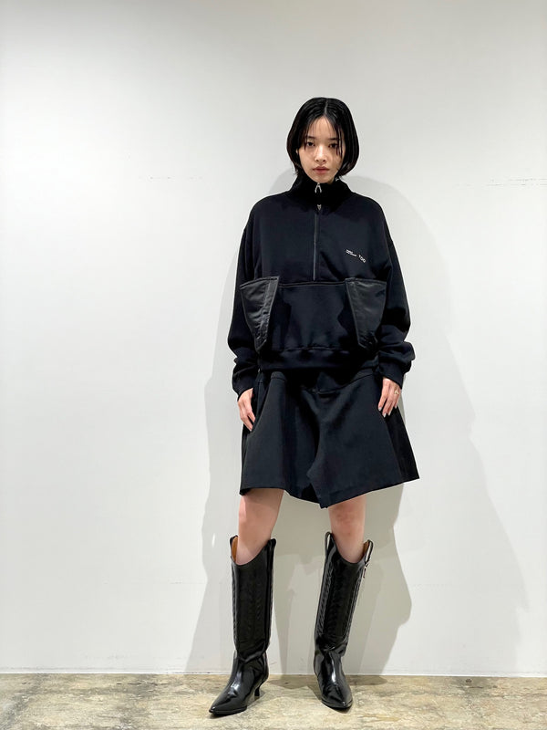 Cotton half-zip pullover （short length）