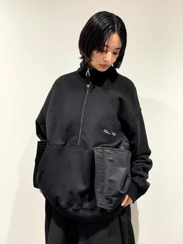 Cotton half-zip pullover