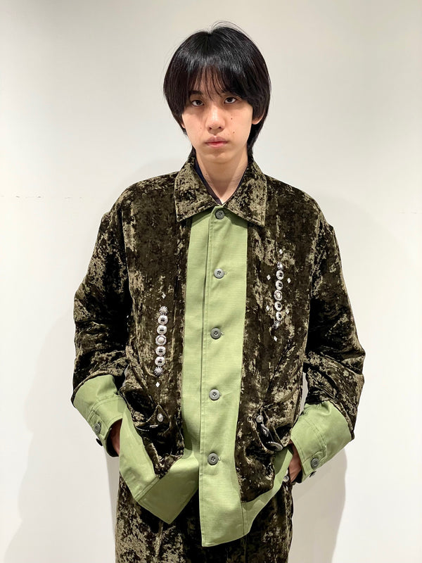 Crush velvet blouson