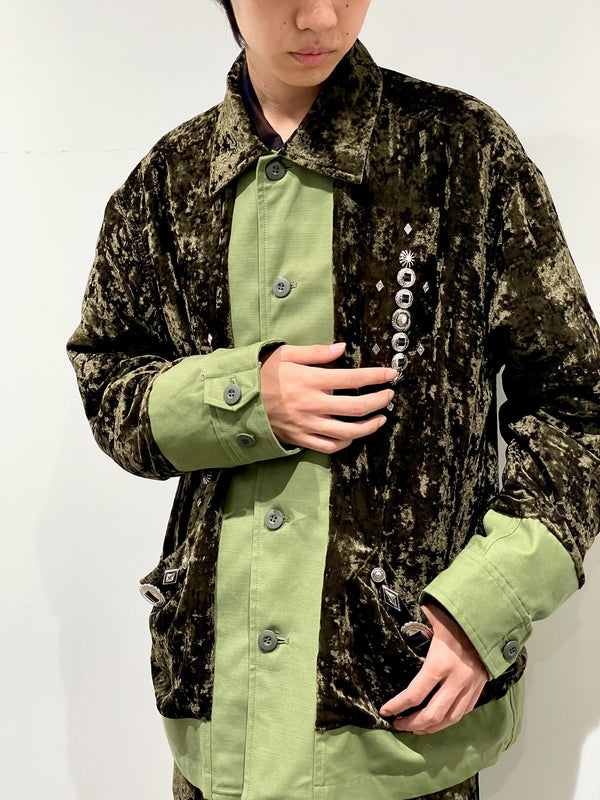 Crush velvet blouson