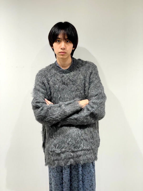 Shaggy knit pullover