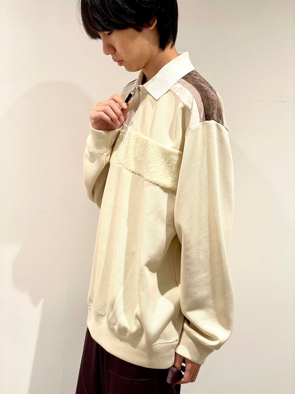 Double jersey half-zip pullover