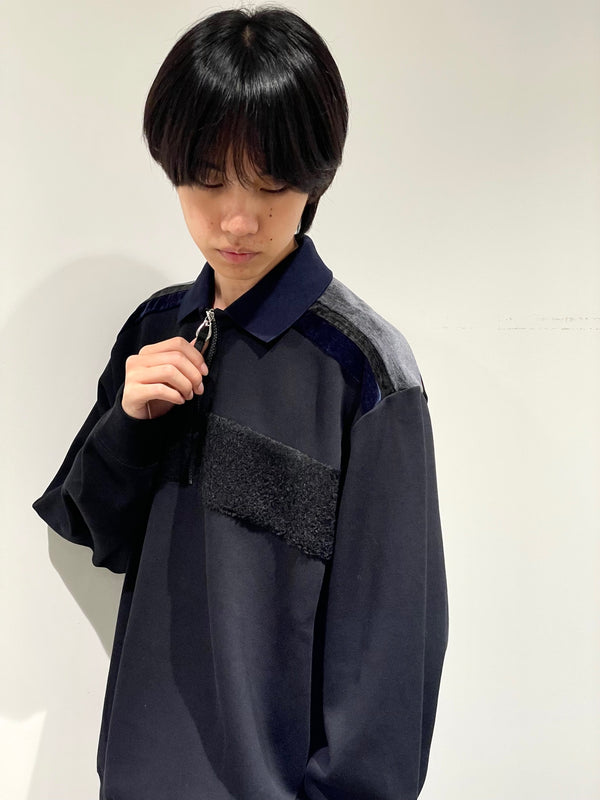 Double jersey half-zip pullover