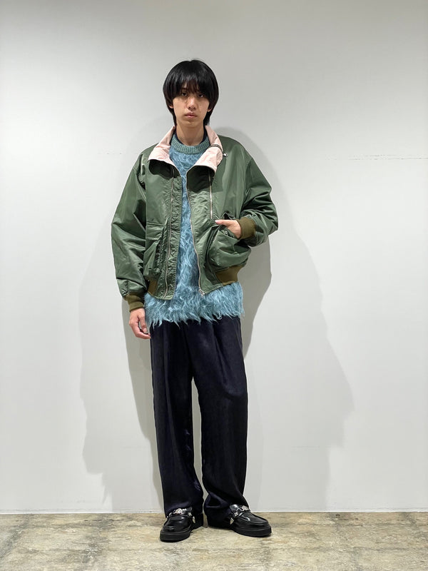 Nylon twill reversible blouson