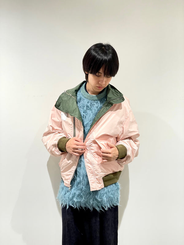 Nylon twill reversible blouson