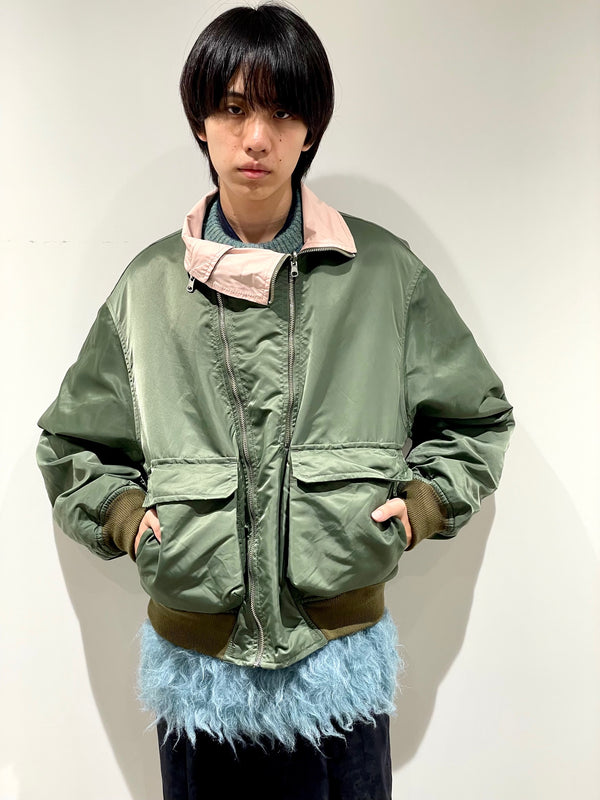 Nylon twill reversible blouson