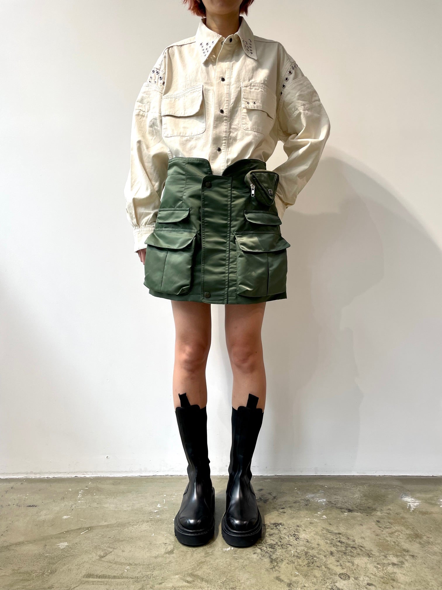 TOGA PULLA/トーガプルラ】Nylon twill mini skirt/ナイロンミニ