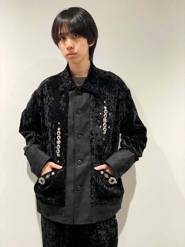 Crush velvet blouson