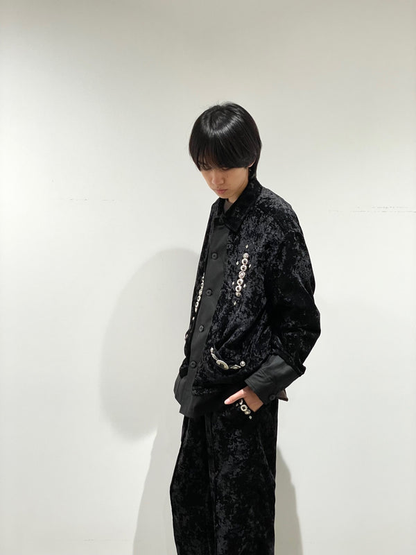 Crush velvet blouson