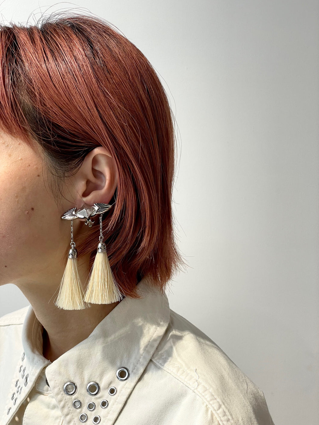 Metal fringe earrings