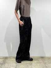 Crushed velvet drawstring pants