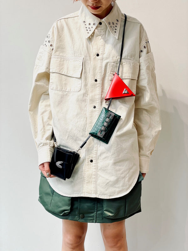 Leather shoulder wallet