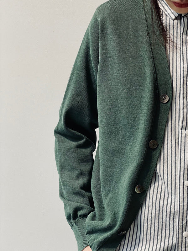 HIGH TWIST COTTON KNIT CARDIGAN