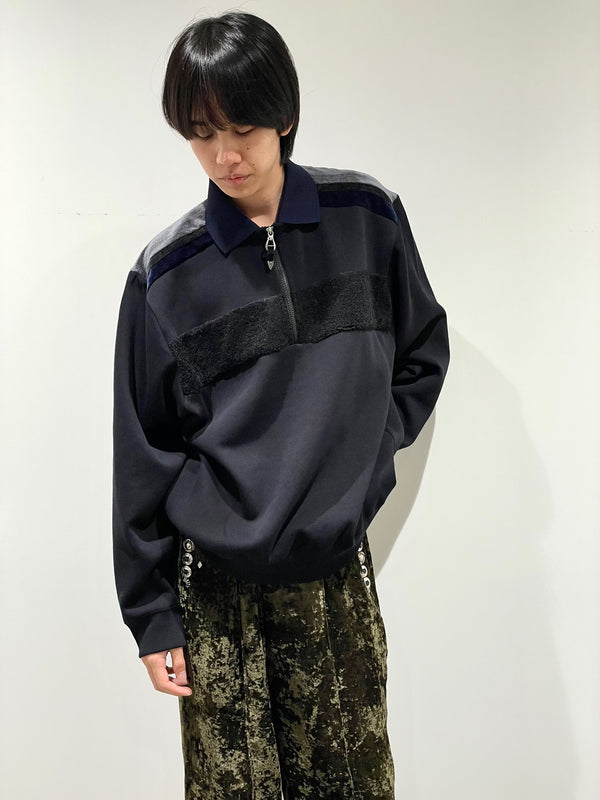 Double jersey half-zip pullover