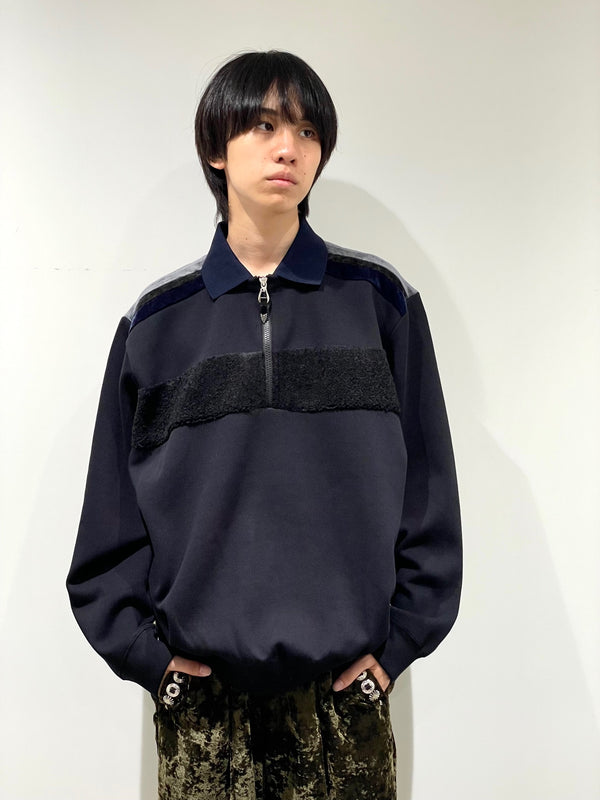 Double jersey half-zip pullover