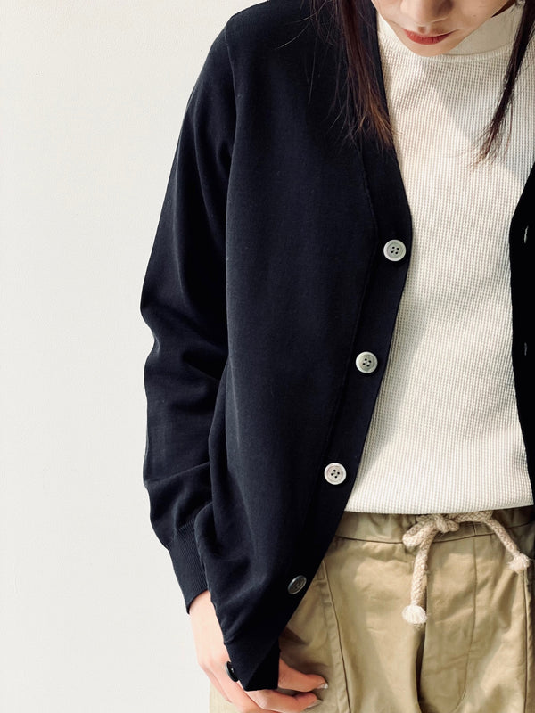 HIGH TWIST COTTON KNIT CARDIGAN