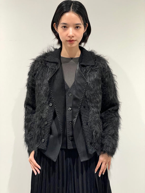 Shaggy knit cardigan