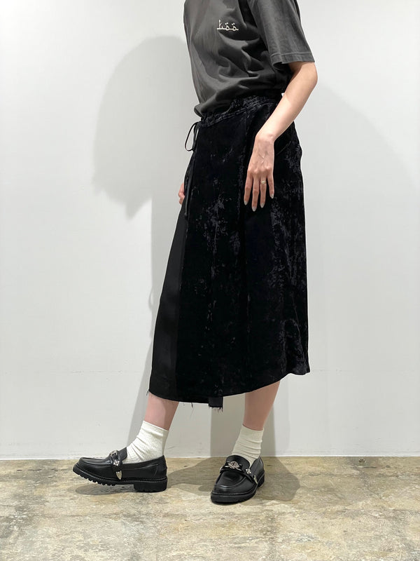 Crushed velvet skirt