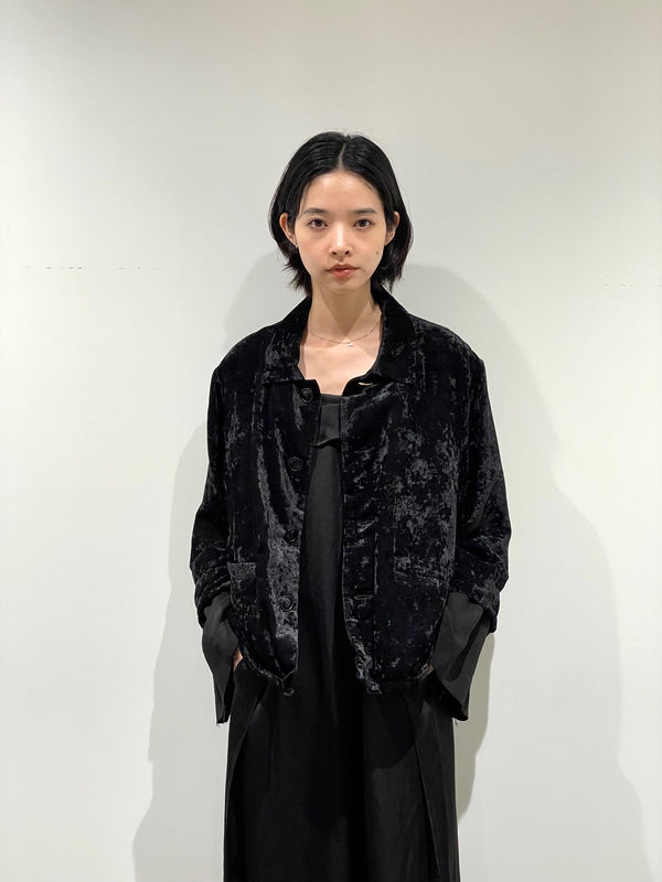 Crushed velvet blouson