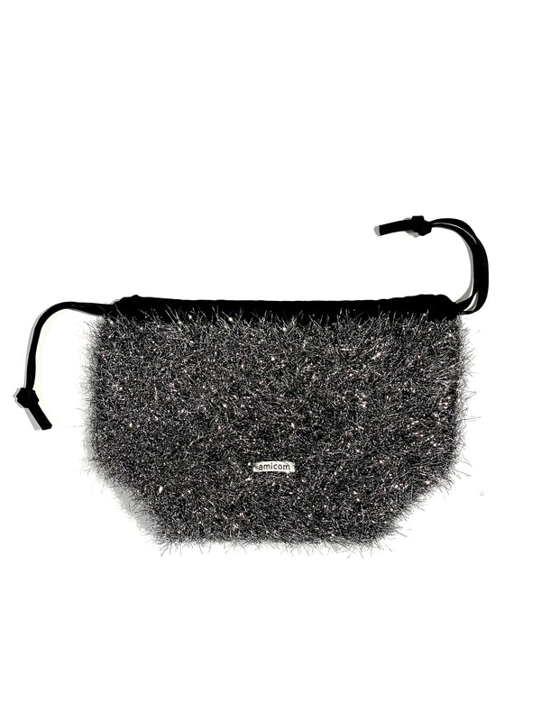 GLITTER SHAGGY DRAWSTRINGS BAG