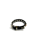 Stone leather bangle