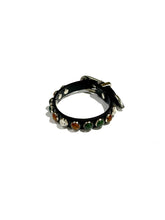 Stone leather bangle
