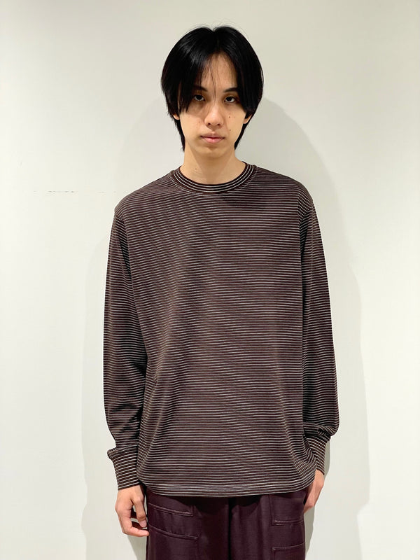 NEW BASIC GARMENT DYRD BORDER T-SHIRT（Long Sleeve Crew）