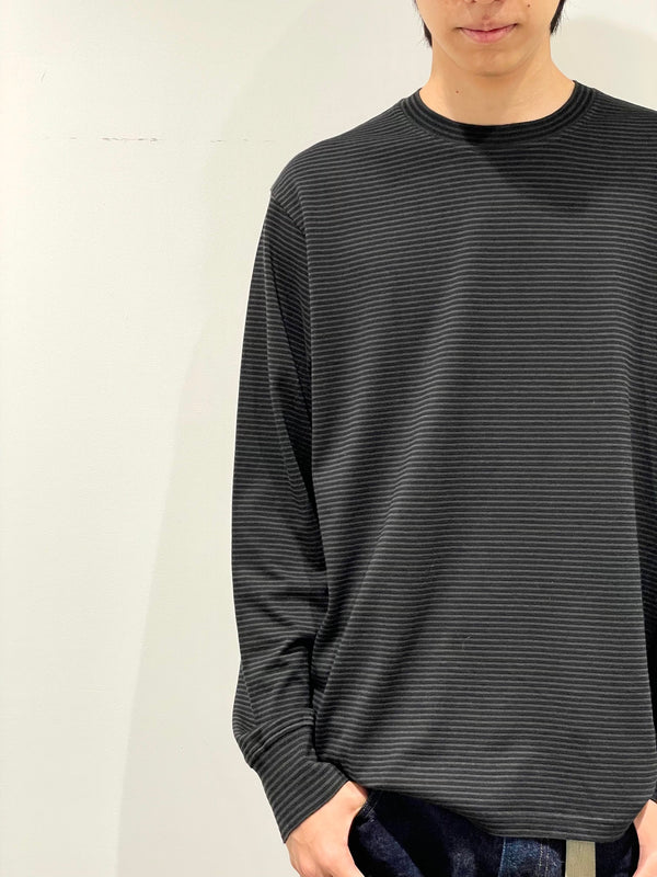 NEW BASIC GARMENT DYRD BORDER T-SHIRT（Long Sleeve Crew）